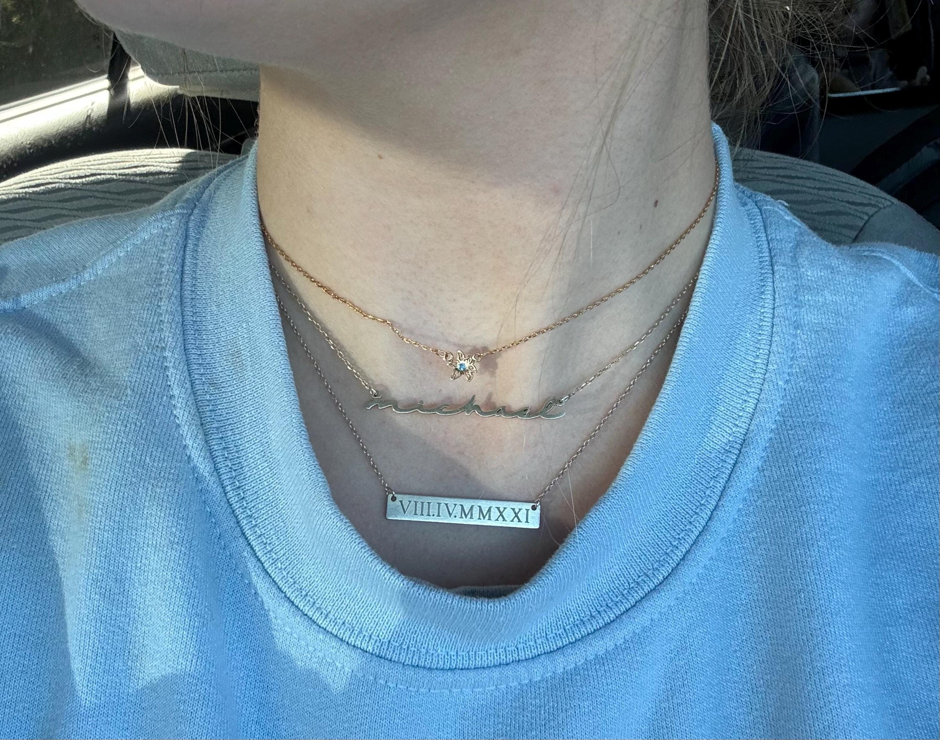 Custom Birthflower Necklace with Birthstone, Family Birth Flower Necklacce, Birth Month Necklace, Bridesmaids Gift for Her, Mothers Day Gift