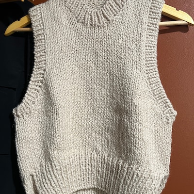 Hand Knitted Sweater Vest - Etsy
