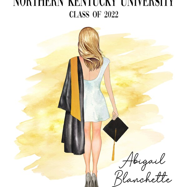 Custom Graduation Portrait | PRINTABLE Personalized Grad Gift ...