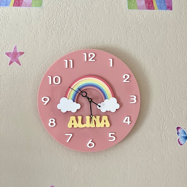 Personalized Baby Wall Clock • Nursery Decor • Baby Keepsake Gift • New ...