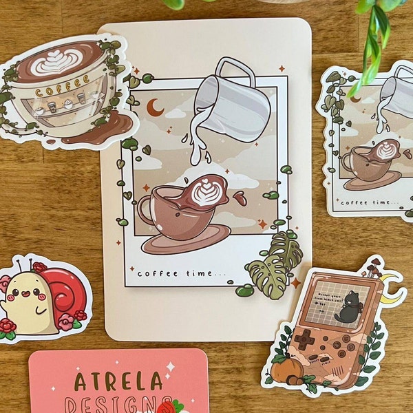 Sticker Gift Ideas Polaroid Stickers | Cute Sticker | Aesthetic Sticker | Coffee Sticker ...