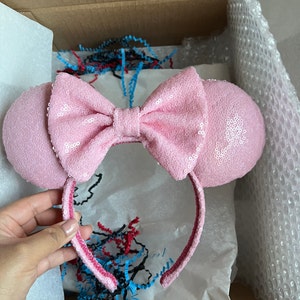 Millennial Pink Sequin Mouse Ears. Bubblegum Baby Pink Sequin - Etsy