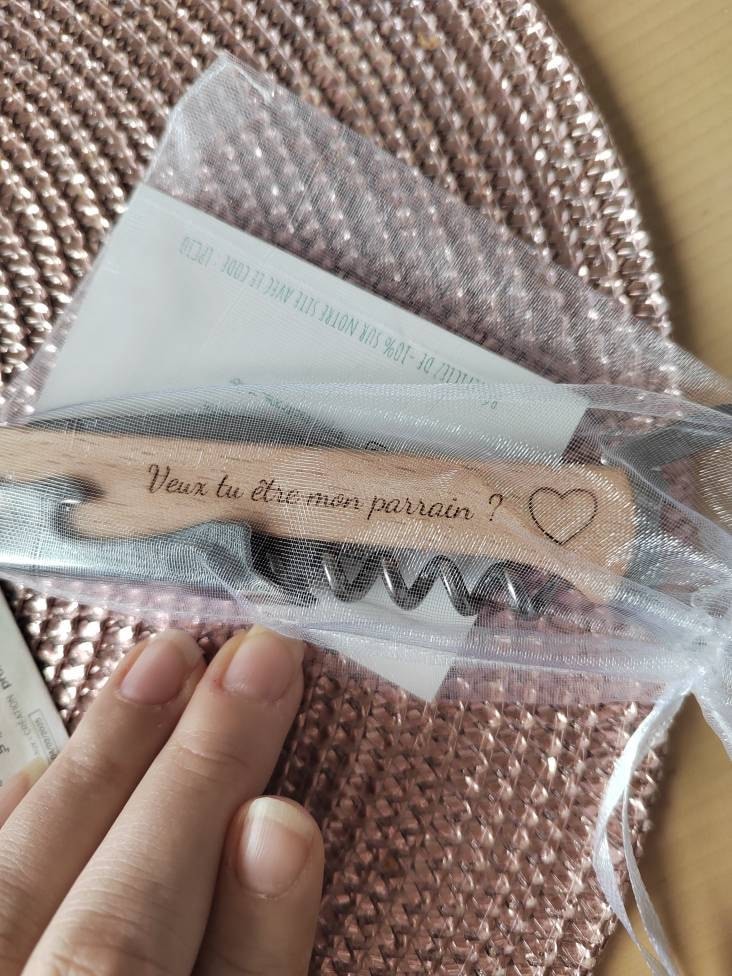 Personalized lemonade maker / Bottle opener knife Corkscrew / Father&#39;s Day gift godfather godmother / Witnesses Birthday Christmas Wedding