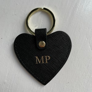 Personalised Leather Keychain Custom Initials Keyring New Home, New Car ...