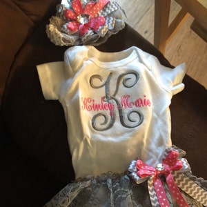 Baby Girl Clothes Coming Home Photo Oufit Monogrammed Body - Etsy