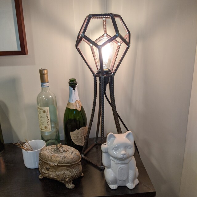 Industrial Geometric Rebar Upright Table Lamp - Vintage Industrial Geometric Rebar Upright Table Lamp - Vintage