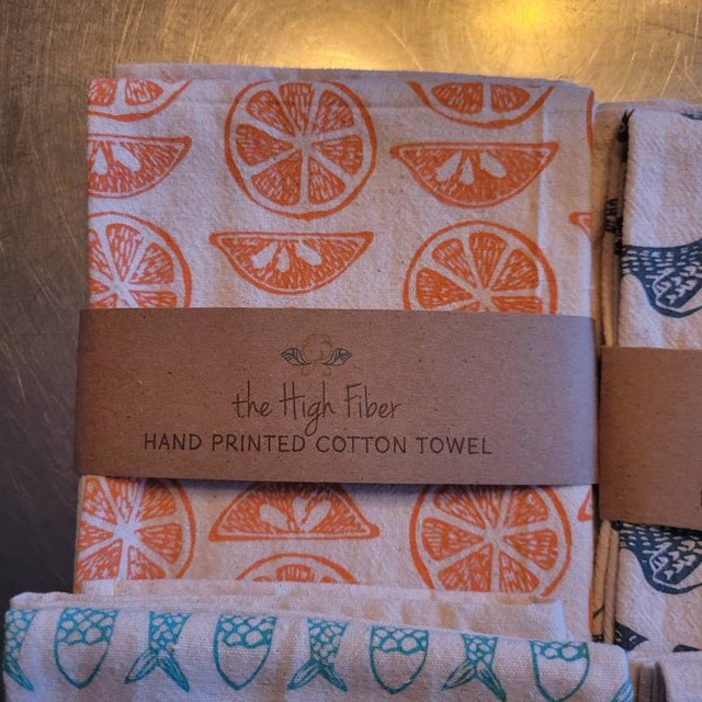Kitchen Towels, Hand Printed Kitchen Towel Sets, Choose Your Set of 2,  Hostess Gift, Dish Towel Sets, Zero Waste Gifts, Housewarming Gift 