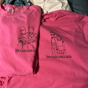 Personalized Portrait Outline Shirt: Custom Line Art Comfort Colors Tee