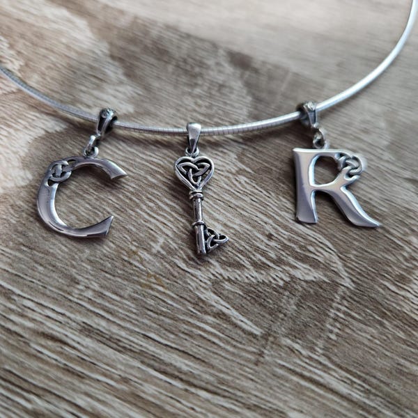 Irish Monogram R Sterling Silver Letter R Celtic Knot Charm - 925 Sterling Silver ...