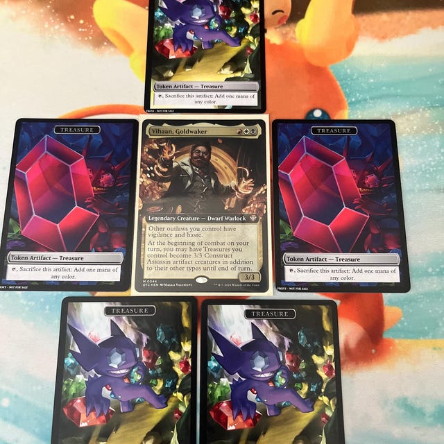 Mtg Treasure Token Double Sided Alternative Art - EDH