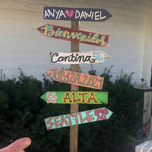 Set of 6 Directional Signs . Beach Signs . Tiki Signs . Custom - Etsy