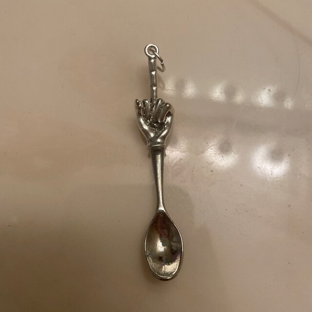 Middle Finger Mini Spoon Pendant, Flip off Necklace Charm - Etsy