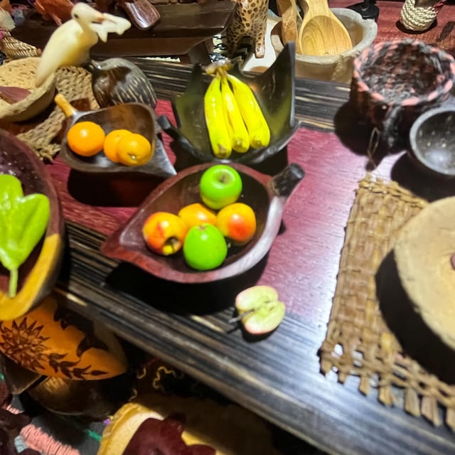 Miniatura Mela Realistica In Plastica Con Cestino - Accessorio Per Case Delle Bambole 1:12, Decorazione Vintage