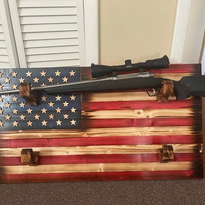 36x20 Rustic American Flag Double Gun Rack. Double Gun Bow Rack. - Etsy