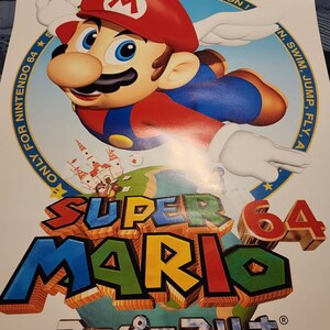 スーパーマリオ64 jpn ウォールポスター ボックスアート レトロビデオ