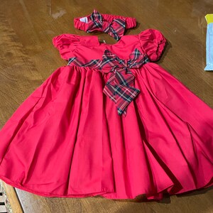 Red & Tartan Party Dress-baby Dress-red Dress-tartan - Etsy