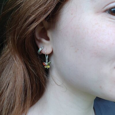 thumbnail image 2 of Lucky Beauty Brand Natural White Opal Drop Earrings – 18k Yellow Gold Plated Leverback 2 of 6