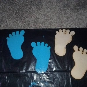 Baby Feet Laser Cut Out Unfinished Wood Shape Craft Supply BBY2