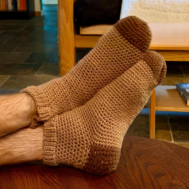 A customer's finished Beginner Felici Socks Crochet Pattern