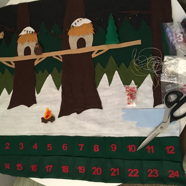 Red Felt Advent Calendar Numbers, Self Adhesive DIY Christmas Countdown ...