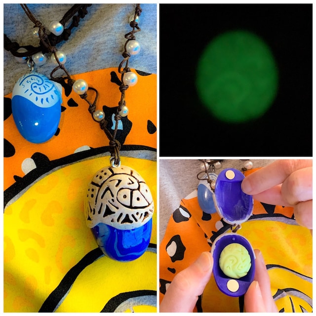 ARHZ Maui 2-delige set ketting voor Vaiana, halsketting met oceaanhanger, marine-haakketting, magische hanger, halsketting, feesthalsketting voor vrouwen, meisjes en jongens