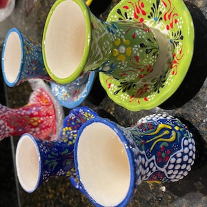 12x Turkish Tea Set 6 Tea Cups and 6 Saucers Handmade Ceramic Set