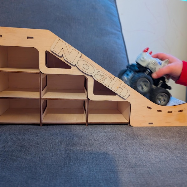 Wooden Car Ramp | Car Racetrack | Wooden Toy Auto Garage - Etsy
