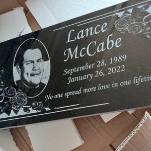 24x12x4 Inch. Headstone, Tombstone, Grave Marker, People, Pets. Solid ...