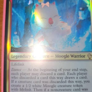 FF X MTG Holo Foil Proxy Card - Mog, Moogle Warrior (gold Border