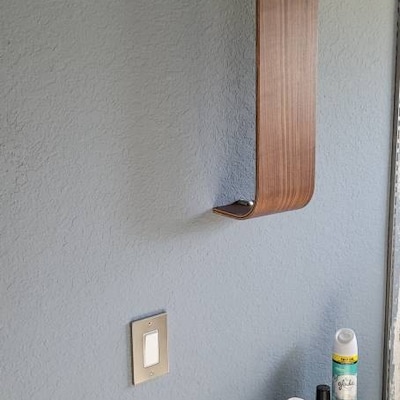 Modern Bath Towel Holder, Wall Mounted Large Wooden Bathroom Towel Rack, Space Saving Spa Shower ...
