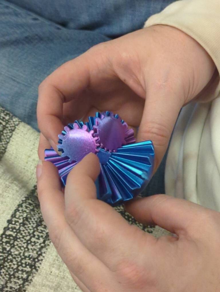 3D Printed Gear Ball Sphere Fidget-Transformable Stress Relief Toy, Colorful Gradient, Birthday Cool Gift for Dad Kids boy girl Ruvenbal