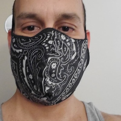 Black - Handmade Cotton Bandana 10