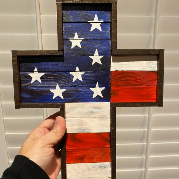 American Flag Cross - Etsy