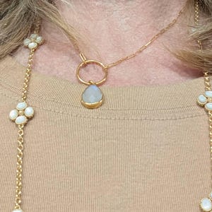 Customer photo from Cathy, Rain Drop Rainbow Moonstone O-Ring Necklace