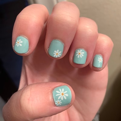 Cute Flower Baby Elephant Waterslide Nail Art Decals - Set Of 20 USA Made Nail Stickers