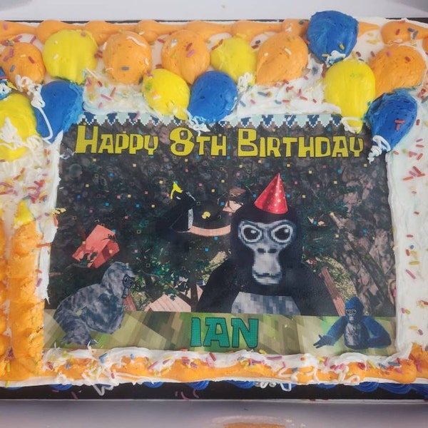 Gorilla Edible Image Cake Topper Sheet Custom Icing Frosting - Etsy