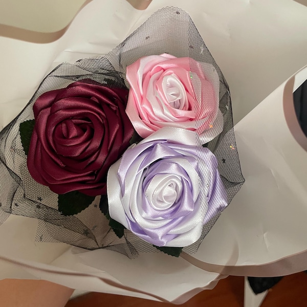 Mix and Match Custom Satin Ribbon Roses - Etsy