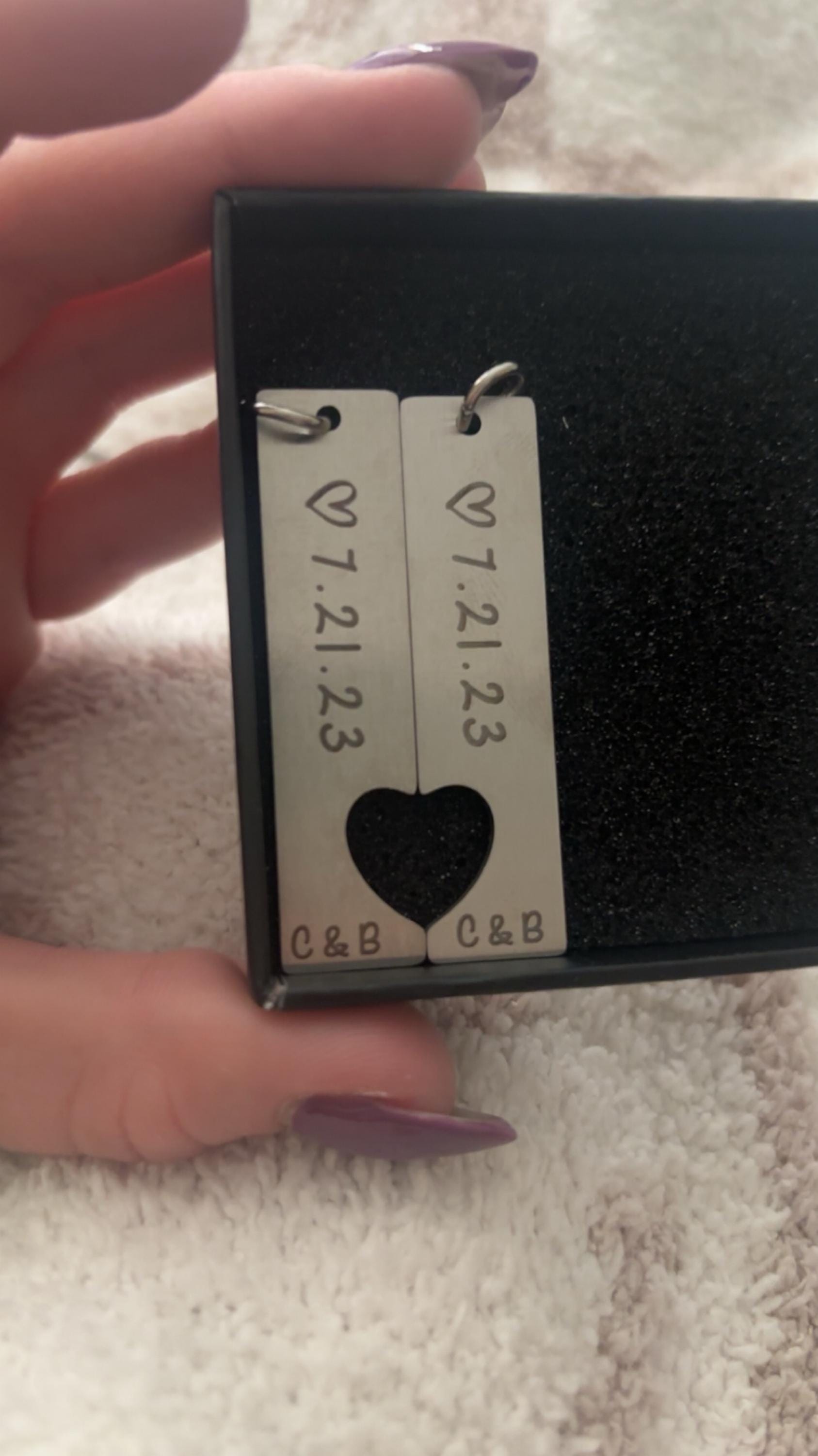 Benutzerdefinierte Paar Keychain Personalisierte Geschenk Für Freund Freundin Passenden Schlüsselanhänger Jahrestag Geschenke für Freund Valentinstag Geschenke