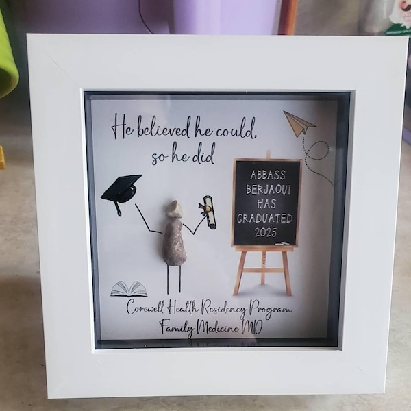 Personalised Graduation Pebble Picture - Framed Graduation Pebble Art ...