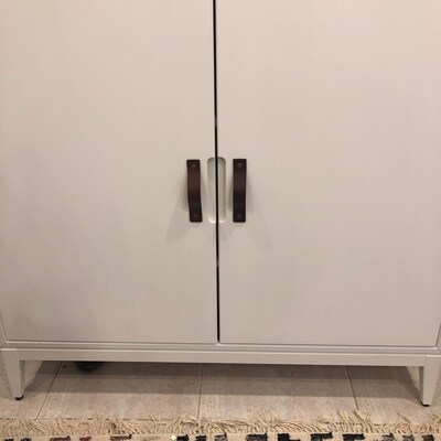 6 3 5 3 75 Brown Vegetable Tanned Leather Door Handles for Cabinet