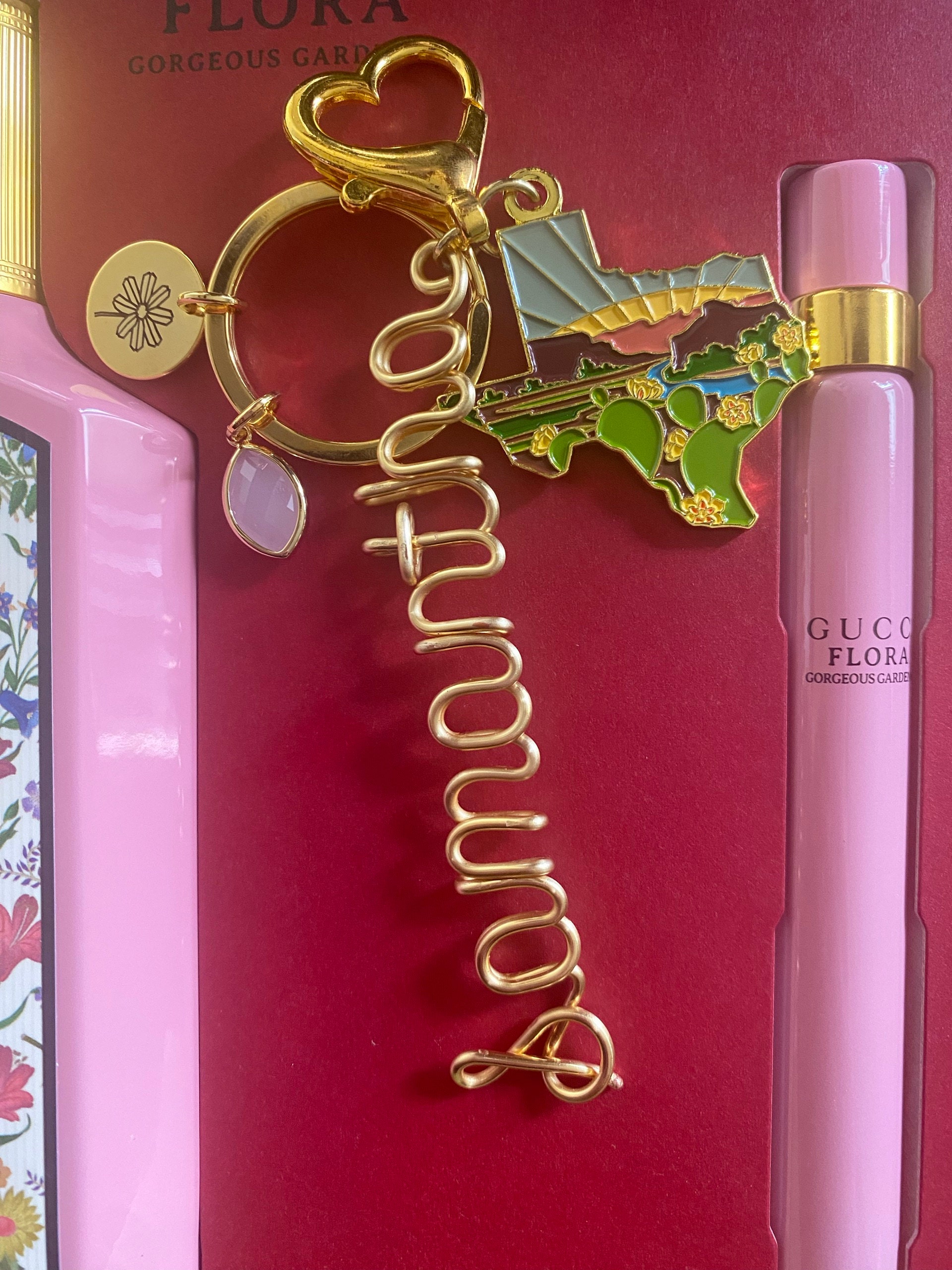 Texas Soft Enamel Keychain | Texas Outline Key Ring | Illustrated State Keychain | 1.5&quot;