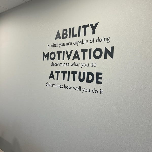 Inspirational Phrase Ability Motivation Attitude Vinyl Wall Decal . GYM ...