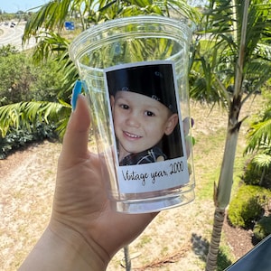 Custom Face Plastic Party Cups Personalized Party Cups Personalized 40th Birthday Cups Vintage 21st Pic Cups Custom Face Party Cups decor