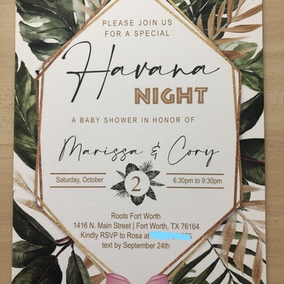 Havana Nights EDITABLE Birthday Invitation Foliage, Tropical, DIGITAL ...