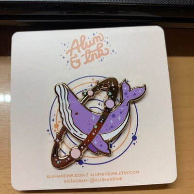 Cosmic Whale Enamel Pin With Gold-plated Metal - Etsy