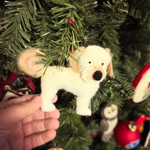 Custom Dog Christmas Ornament // Personalized Handmade Felt Mutt Ornament // Animal Holiday Decor // Pet loss memorial gift