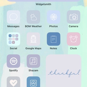 Pastel Blue Purple Pink Aesthetic Iphone Ios 14 App Icons Etsy