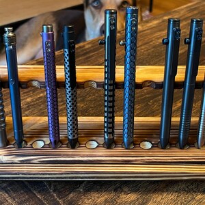 Brrnoo Espositore Per Penne In Legno Di Noce - 12 Scomparti, Contenitore Da Collezione Con Vetro Trasparente