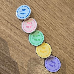 Kawaii Gender Spectrum Pronoun T-shirts Sheher, Hehim, Theythem Pink ...