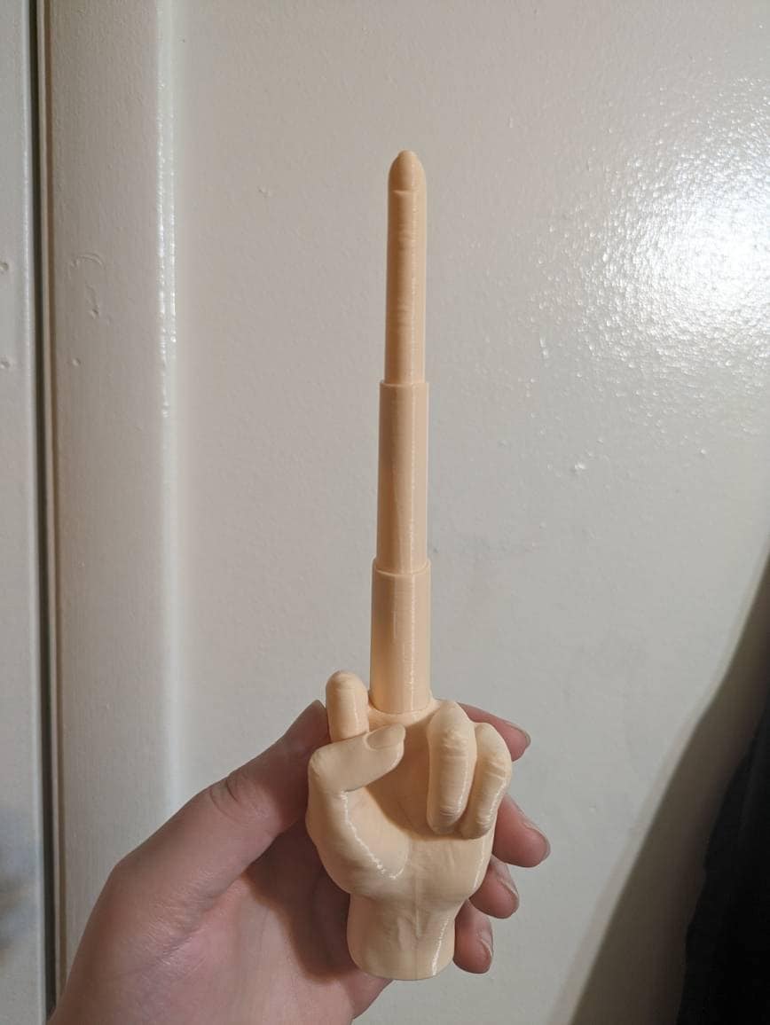 Collapsing Middle Finger | Gag Gift | Desk Toy | Fun Fidget Toy | Stocking Stuffer | 3D Printed